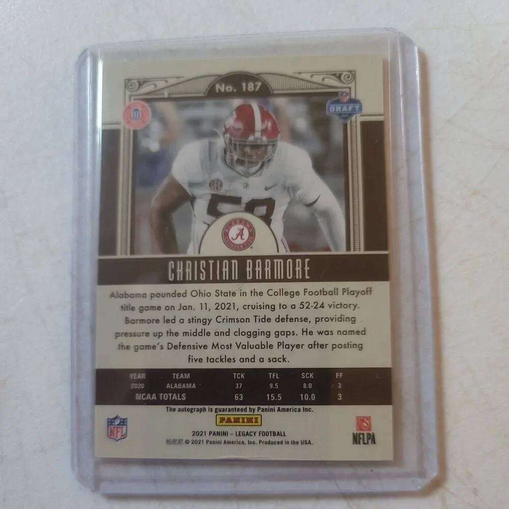 2021 Panini Legacy - Rookies Christian Barmore #187 Premium Penmanship Silver